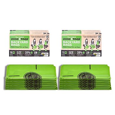 The Original Poop Bags® 16 Count Pick-Up Backyard Bags 2-Pack (32 Bags)
