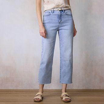 Women's LC Lauren Conrad Ultra High Rise Straight Ankle Jeans With Raw Hem