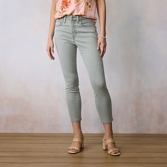 Women's LC Lauren Conrad Ultra High Rise Straight Ankle Jeans With Raw Hem