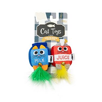 Meow 2 pc Milk & Juice Catnip Plush Toy Pack
