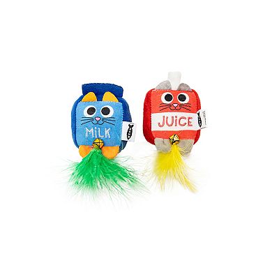 Meow 2-Piece Milk & Juice Catnip Plush Toy Pack