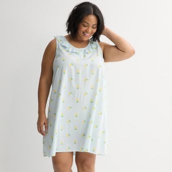 Plus Size Croft & Barrow® Woven Ruffled Sleepshirt