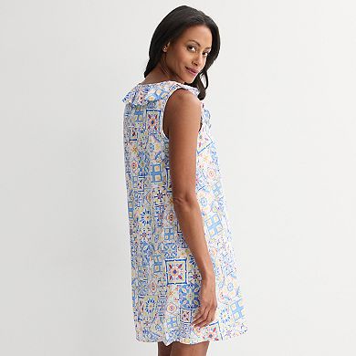Women's Croft & Barrow Woven Ruffled Sleepshirt