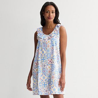 Women's Croft & Barrow® Woven Ruffled Sleepshirt