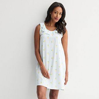 Women's Croft & Barrow® Woven Ruffled Sleepshirt