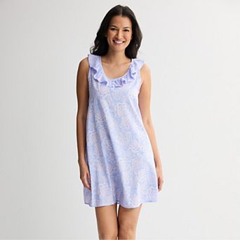 Women's Croft & Barrow® Woven Ruffled Sleepshirt