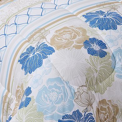 Sweet Home Collection Floral Stripe Comforter Set