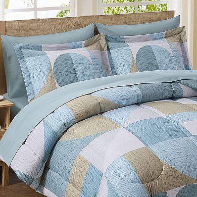 Sweet Home Collection Geo-Aqua Comforter Set