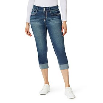 Juniors' WallFlower Luscious Curvy Insta Stretch Mid Rise Cuffed Crop Jeans