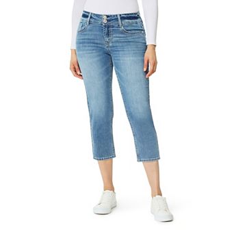 Juniors' WallFlower Luscious Curvy Insta Stretch Mid Rise Cuffed Crop Jeans