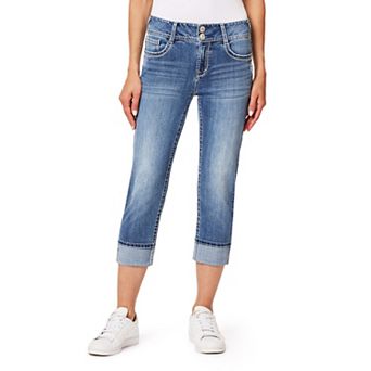 Juniors' WallFlower Luscious Curvy Insta Stretch Mid Rise Cuffed Crop Jeans