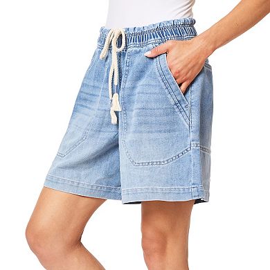 Juniors' WallFlower Mid Rise Tomboy Utility Shorts