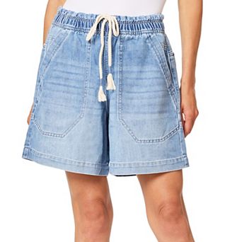 Juniors' WallFlower Mid Rise Tomboy Utility Shorts