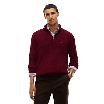 Men's Tommy Hilfiger Quarter Zip Cable Knit Sweater