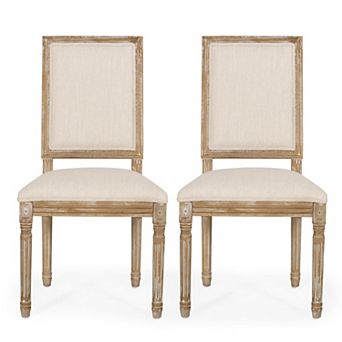 Regina French Country Cane Dining Chairs with Fluted Legs (Set of 2) by Christopher Knight Home