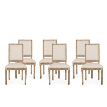 Regina French Country Wood Upholstered Dining Chair (Set of 6) by Christopher Knight Home