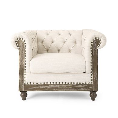 Chesterfield Fabric Club Chair by Christopher Knight Home