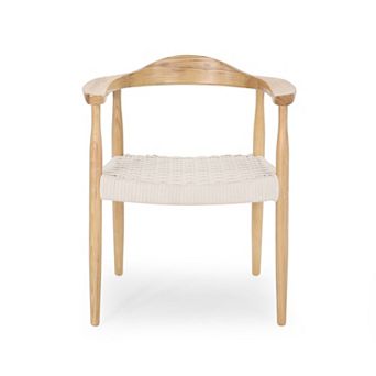 Weston Mid-Century Ash Wood Finish Accent Chair with Olefin Rope Seat by Christopher Knight Home