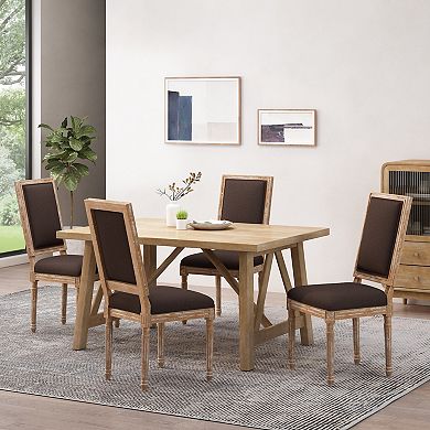 Regina French Country Wood Upholstered Dining Chair (Set of 4) by Christopher Knight Home