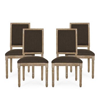 Regina French Country Wood Upholstered Dining Chair (Set of 4) by Christopher Knight Home