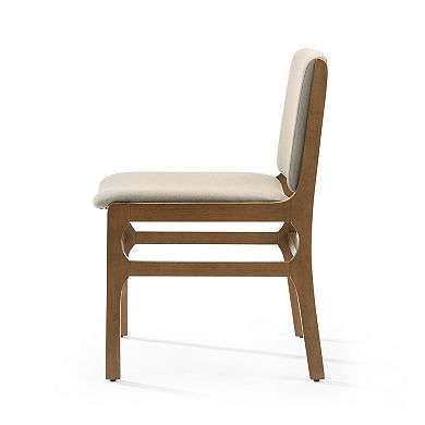 Coston Industrial Fabric Upholstered Wood Dining Chairs (Set of 4) by Christopher Knight Home
