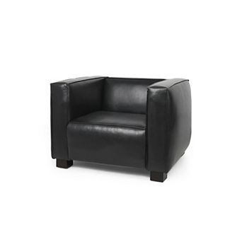 Alden Faux Leather Tuxedo Club Chair by Christopher Knight Home