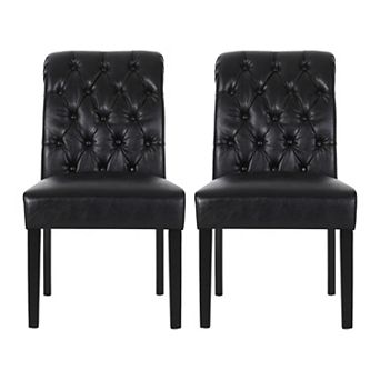 Broxton Tufted Rolltop Dining Chairs (Set of 2) by Christopher Knight Home