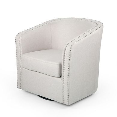 Wynter Fabric Swivel Club Chair in Wheat by Christopher Knight Home