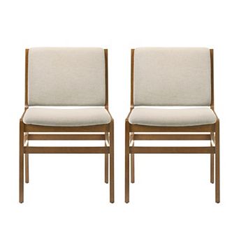 Coston Fabric Upholstered Wood Dining Chairs (Set of 2) by Christopher Knight Home