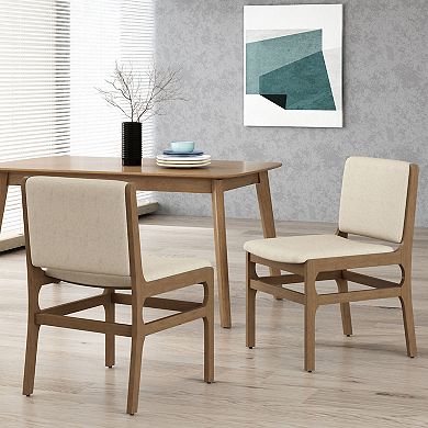 Coston Fabric Upholstered Wood Dining Chairs (Set of 2) by Christopher Knight Home