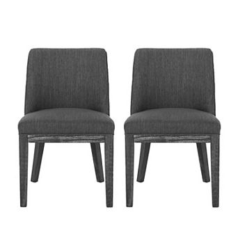 Camas Fabric Upholstered Wood Dining Chairs (Set of 2) by Christopher Knight Home