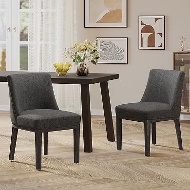 Camas Fabric Upholstered Wood Dining Chairs (Set of 2) by Christopher Knight Home