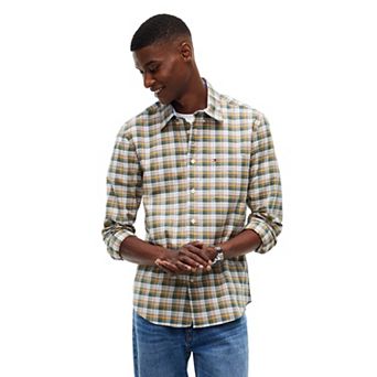 Men's Tommy Hilfiger Regular Fit Stretch Oxford Plaid Long Sleeve Shirt