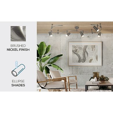 Catalina 5-Light LED Flexible Track Light Fixture with Metal Ellipse Shades