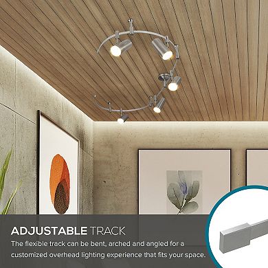 Catalina 5-Light LED Flexible Track Light Fixture with Metal Ellipse Shades