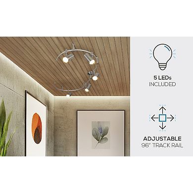 Catalina 5-Light LED Flexible Track Light Fixture with Metal Ellipse Shades