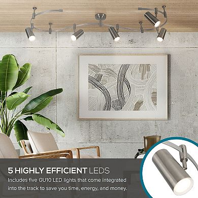 Catalina 5-Light LED Flexible Track Light Fixture with Metal Ellipse Shades