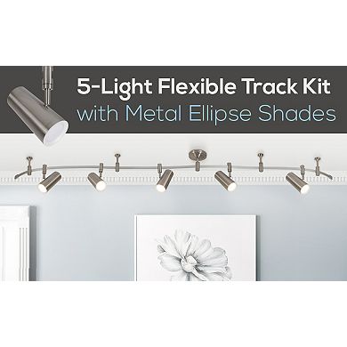 Catalina 5-Light LED Flexible Track Light Fixture with Metal Ellipse Shades