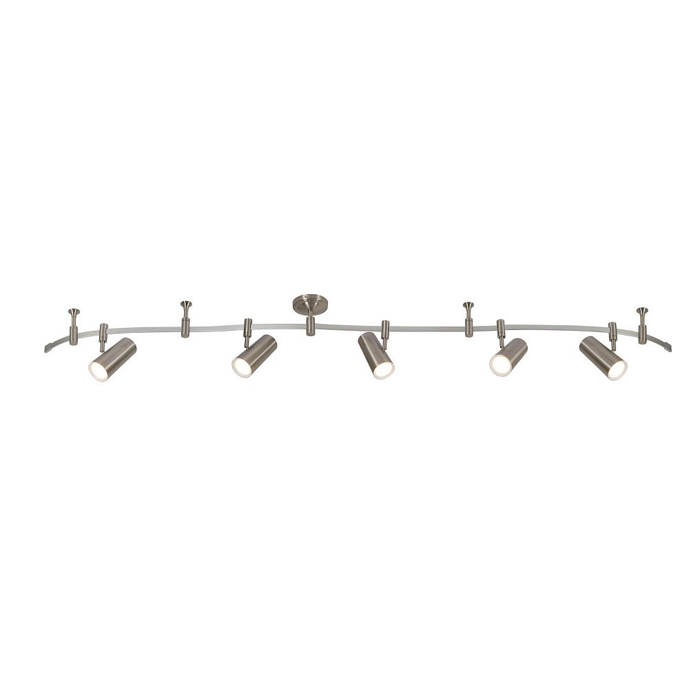 Catalina 5-Light LED Flexible Track Light Fixture with Metal Ellipse Shades