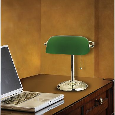Catalina Banker's Desk Lamp with Polished Brass Base