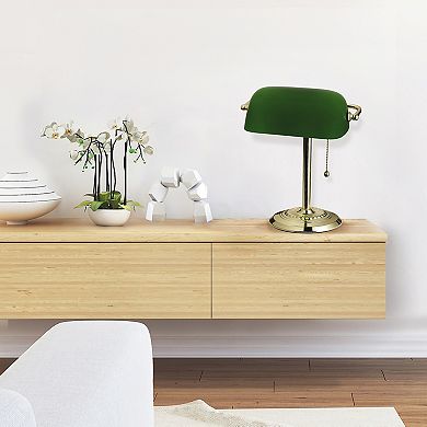 Catalina Banker's Desk Lamp with Polished Brass Base