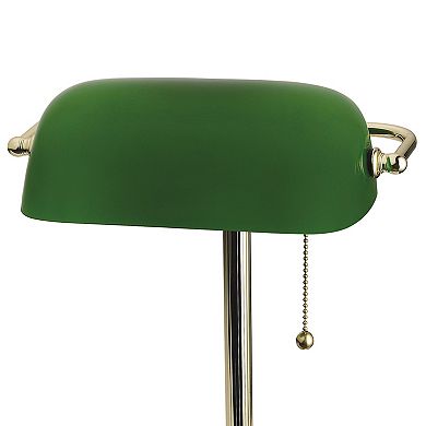 Catalina Banker's Desk Lamp with Polished Brass Base
