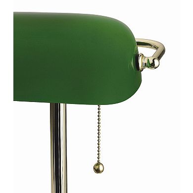 Catalina Banker's Desk Lamp with Polished Brass Base