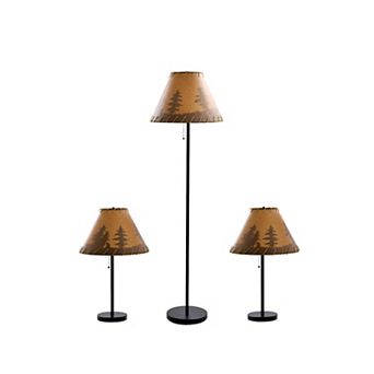 Catalina Lodge Table & Floor Lamp 3 pc Set
