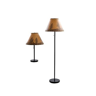 Catalina Lodge Table & Floor Lamp 3-piece Set