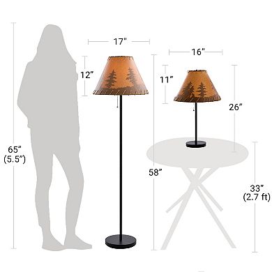 Catalina Lodge Table & Floor Lamp 3-piece Set