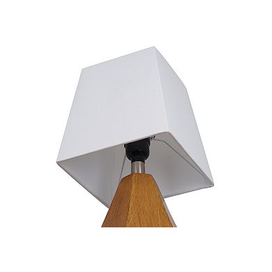 Catalina Geometric Accent Table Lamp with Wood Finish