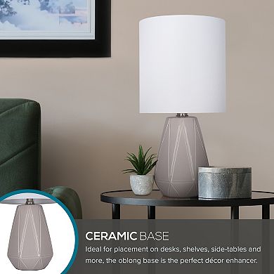 Catalina Ceramic Table Lamp With White Linen Shade