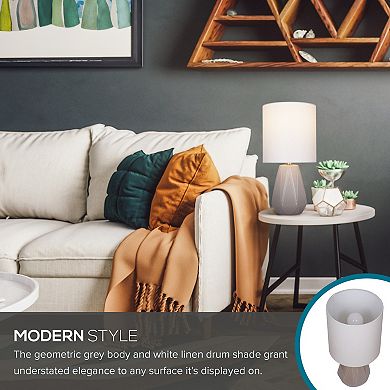 Catalina Ceramic Table Lamp With White Linen Shade