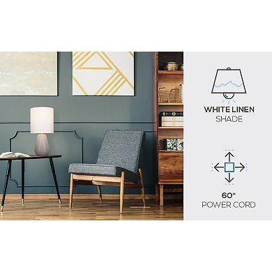 Catalina Ceramic Table Lamp With White Linen Shade